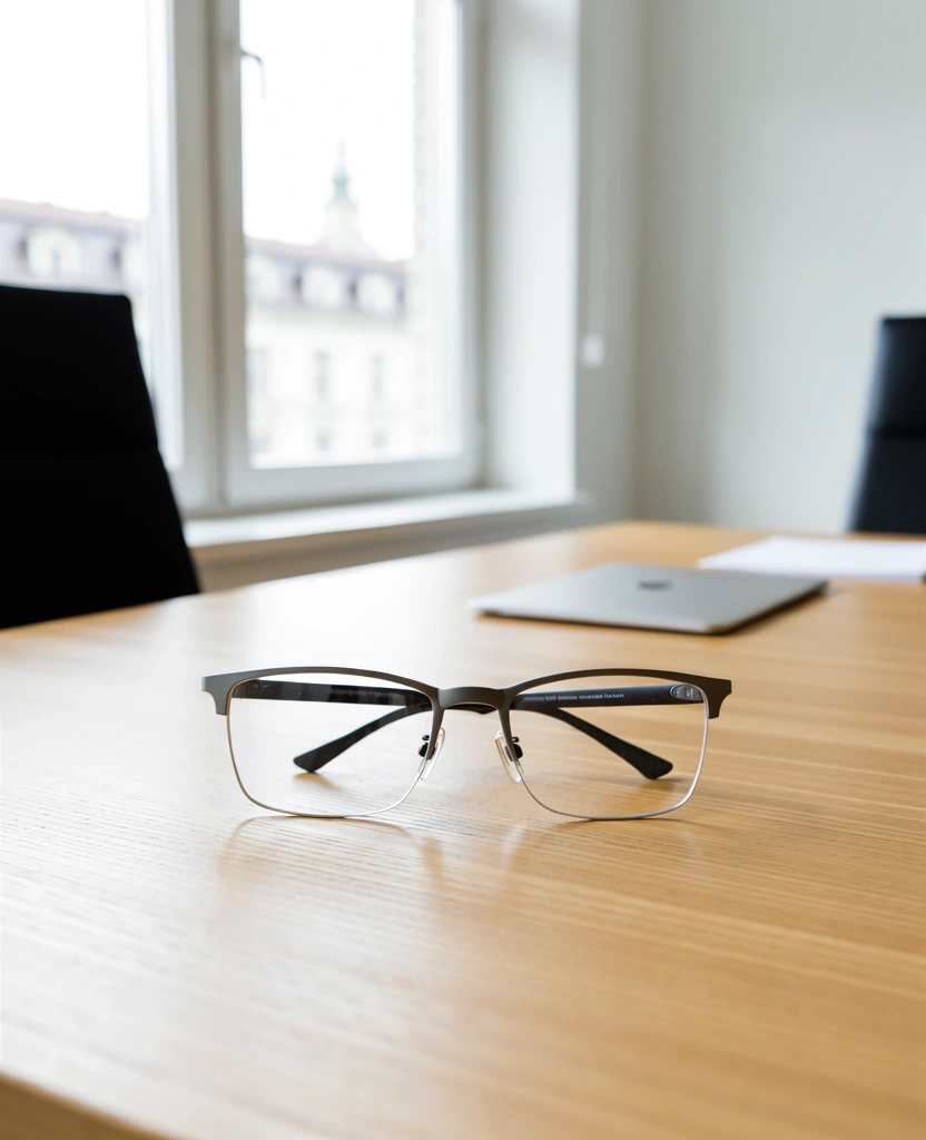Schreibtisch mit Brille in München